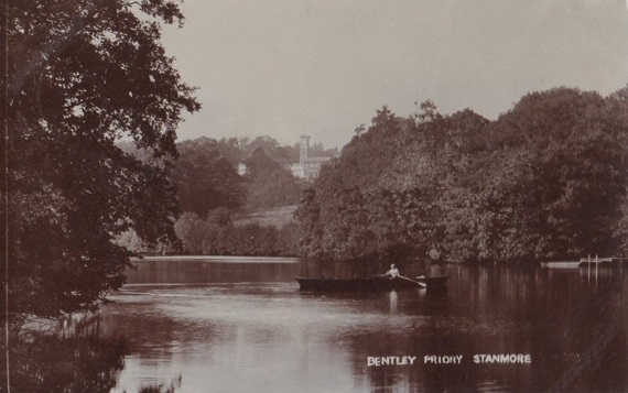 Boating on Bentley Priory lake 1913