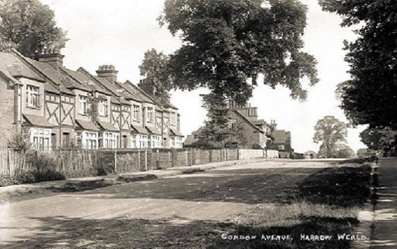 The Harrow Weald end of Gordon Avenue, dated 1910