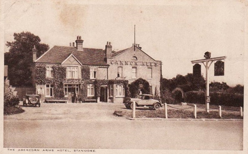Old postcard of the Abercorn Arms Hotel posted in 1930