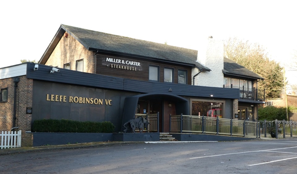 The Leefe Robinson VC restaurant, on the Uxbridge Road that proudly bears his name.